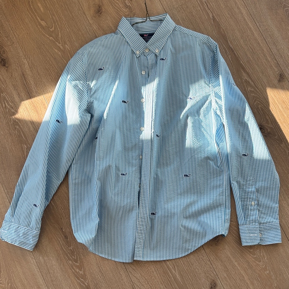 Vineyard Vines Blue Casual Button Down Shirt Classic Collar